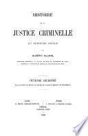 Histoire de la justice criminelle au 16e siècle