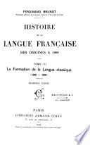 Histoire de la langue française des origines à 1900