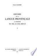 Histoire de la langue provençale à Avignon du 12e au 19e siècle