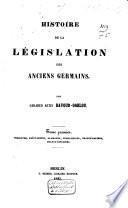 Histoire de la législation des anciens Germains