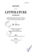 Histoire de la littérature allemande...