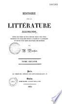 Histoire de la littérature allemande...