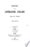Histoire de la littérature anglaise par H. Taine