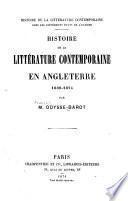 Histoire de la littérature contemporaine en Angleterre, 1830-1874