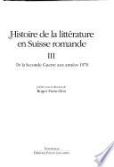 Histoire de la littérature en Suisse romande