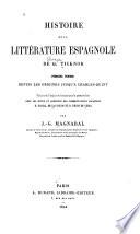 Histoire de la littérature espagnole de G. Ticknor