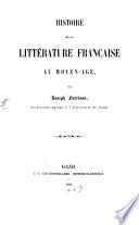 Histoire de la littérature française au moyen âge