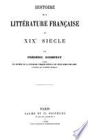 Histoire de la littérature française au XIXe siècle