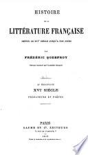 Histoire de la littérature française depuis le XVIe siècle jusqu'à nos jours