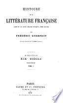 Histoire de la littérature française depuis le XVIe siècle jusqu' à nos jours