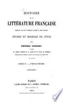 Histoire de la littérature française depuis le XVIe siècle jusqu' à nos jours