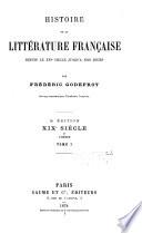 Histoire de la littérature française, depuis le XVIe siècle jusqu'à nos jours