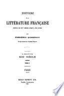 Histoire de la littérature française depuis le XVIe siècle jusqu'a nos jours