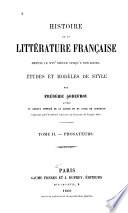 Histoire de la littérature française depuis le xvie siècle jusqu'à nos jours: Prosateurs. 16.-18. siècle. 1859-63