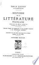 Histoire de la littérature française depuis le XVIIe siècle jusqu'à nos jours