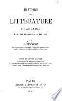 Histoire de la littérature française depuis ses origines jusqu'a nos jours