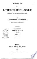 Histoire de La Litterature Francaise