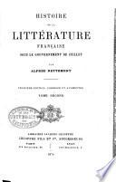 Histoire de la littérature française sous la gouvernement de juillet