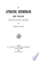 Histoire de la littérature italienne contemporaine, 1800-1896