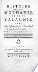 Histoire de la Moldavie et de la Valachie