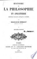 Histoire de la philosophie en Angleterre depuis Bacon jusqu'a Locke