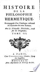 Histoire de la philosophie hermétique