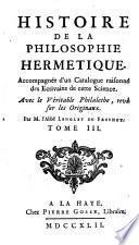 Histoire de la philosophie hermetique