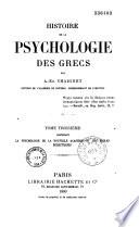 Histoire de la psychologie des grecs