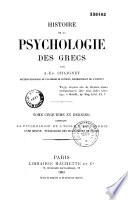 Histoire de la psychologie des grecs