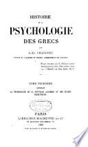 Histoire de la psychologie des Grecs: La psychologie de la nouvelle Académie et des écoles éclectiques