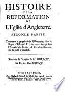 Histoire de la Reformation de l'eglise d'Angleterre