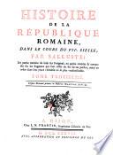 Histoire De La République Romaine, Dans Le Cours Du VIIe Siècle