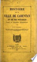 Histoire de la ville de Carentan et de ses notables