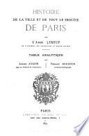 Histoire de la ville et de tout le diocèse de Paris