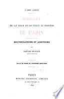 Histoire de la ville et de tout le diocèse de Paris par l'abbé Lebeuf ...