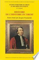 Histoire de l’histoire du droit