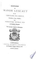 Histoire de Manon Lescaut et du chevalier des Grieux