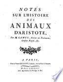 Histoire des animaux d'Aristote, avec la traduction françoise, par M. Camus...
