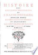 Histoire des Chevaliers Hospitaliers de S. Jean de Jerusalem,