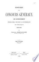 Histoire des concours généraux de l'enseignement primaire, moyen et supérieur en Belgique (1840-1881): 1860-1872