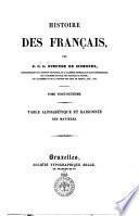 Histoire des francais par J. C. L. Simonde de Sismondi