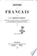 Histoire des français par J.C.L. Simonde de Sismondi