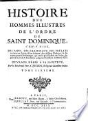 Histoire des hommes illustres de l'Ordre de saint Dominique