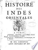 Histoire des Indes orientales, par M. Souchu de Rennefort