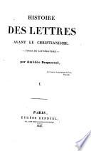 Histoire des lettres. Cours de litterature