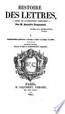 Histoire des lettres, cours de Littératúres comparées