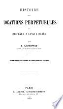 Histoire des locations perpétuelles et des baux à longue durée