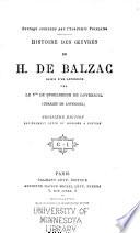 Histoire des oeures de H. de Balzac
