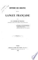 Histoire des origines de la langue francaise
