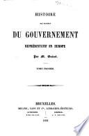 Histoire des origines du gouvernement représentatif en Europe